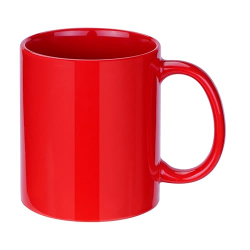 HYFLQNUPE Mug Sets 12oz set of 6, Ceramic Cups with Handle for Latte,Hot Tea, Cappuccino, Mocha, Cocoa Turquoise, Tea, Dishwasher, Oven, Microwave safe, Multi Colour (6, RED)