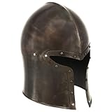 Rantry Mittelalterlicher Ritterhelm Antik Replik LARP Silbern Stahl Dekorative Ornamente Model286237
