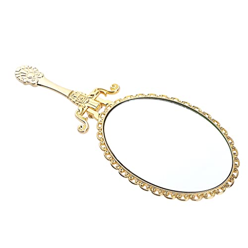 Vanity Mirror Foldable Makeup Mirror Oval Hand Held Mirror With Handle For Ladies Dresser (Color : B, Size : One Size) #TOP3