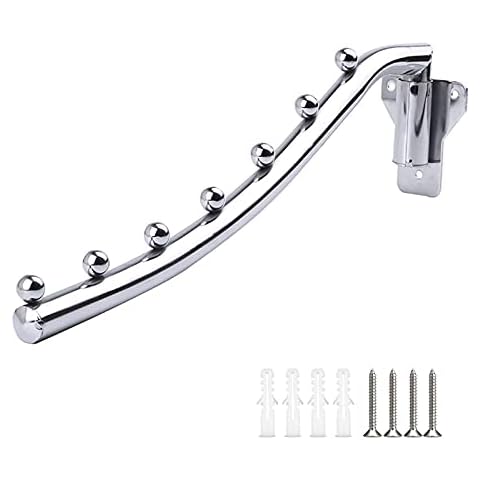 Percha Plegable de Pared con Soporte Basculante de Acero Inoxidable Cover