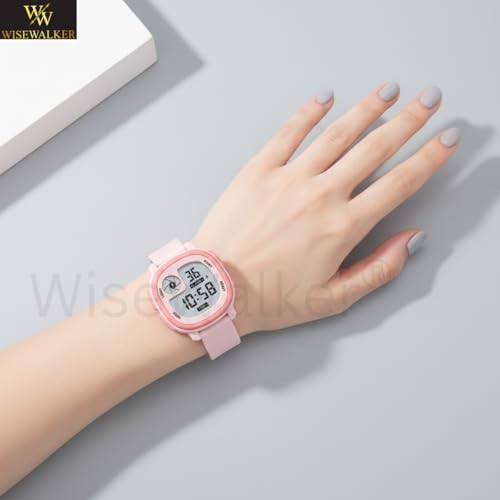 Image of WISEWALKER Kids Digital Sports Watch LCD Display with Light & Alarm Function Water Resistant Wrist Watch for Boys & Girls Unisex Watch