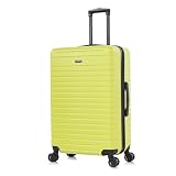 InUSA DEEP Luggage with GEL Handle | Spacious Traveling Suitcases, Travel Suitcase with Dual Spinner Wheels and Studs | 28 Inch Large Hardside Luggage | Green