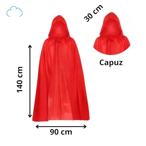 Capa De Tecido Para Fantasia Halloween Cosplay Dracula 140cm (Vermelho)