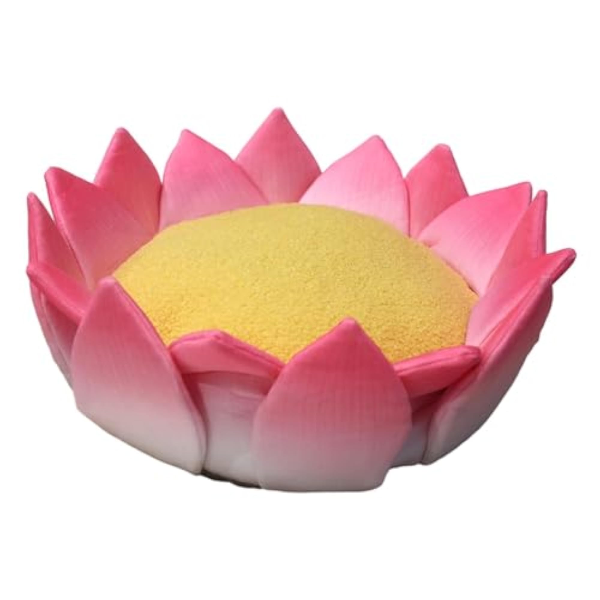 Comfortable Decorative Round Meditation Cushion, Lotus Design