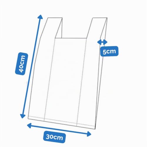 Miniatura 6 de Iami Bolsas De Plastico Con Asas - Tamaño 30x40 - Aptas Para Uso Alimentario - Paquete Con 200 Bolsas De Asas Tipo Camiseta - Super Resistentes - Doble Refuerzo