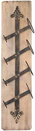 Hill Interiors Hill Interiors Four Bottle Wine Rack, Black/Natural Wood, , Black/Natural Wood ,