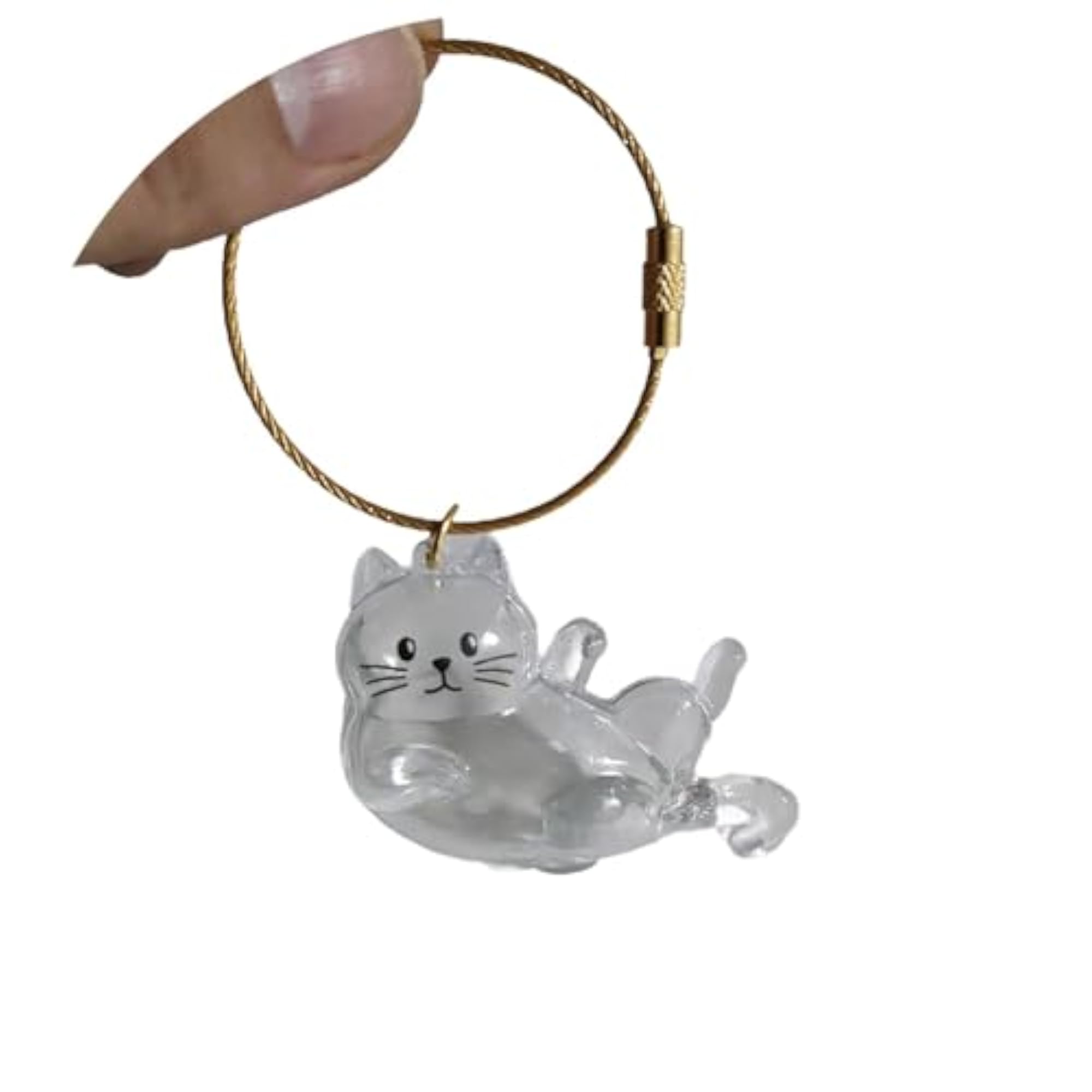 Unique Compact Cat Memorial Keychain Gift