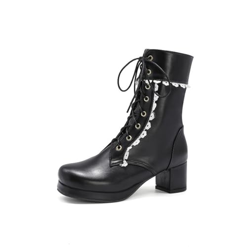Bottines mi-mollet à fermeture éclair latérale et semelle épaisse