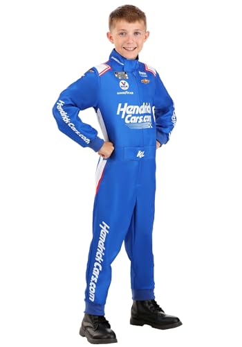 Fun Costumes Kids Kyle Larson HendrickCars NASCAR Costume Jumpsuit with Sponsor Graphics | Racing Uniform for Halloween Cosplay Medium