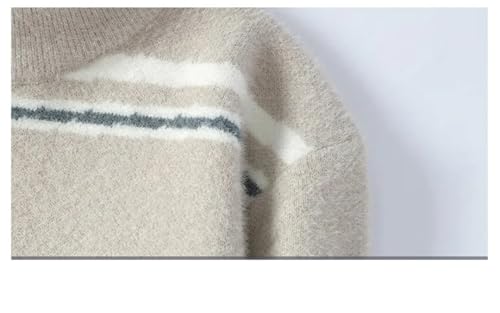 Men Stripe Sweater Vintage Crew Neck Knitted Pullover Sweaters Loose Harajuku Jumper Top4