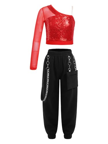 Crop top paillettes et pantalon de danse pour fille afin d'éviter les hauts inconfortables