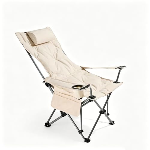 Chaise de camping pliante contre le mal de dos avec appuie-tête amovible de jardin