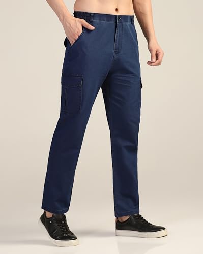 Image of TAGDO Men's Straight Fit Cotton Cargo Jeans Pant (2040)