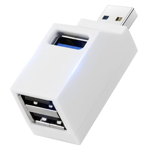 AXFEE 3 Port USB-Hub Mit Mehreren Anschlüssen (1 USB 3.0 + 2 USB 2.0) - Mini Splitter Erweiterung Adapter Für Laptop, MacBook, Desktop-PC, Kompatibel Mit Flash-Laufwerk Und Tastatur