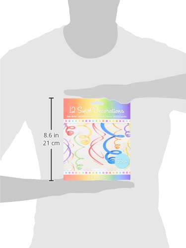 Amscan Swirl (12Ct) Party Decorations, 22", Multicolor #TOP4