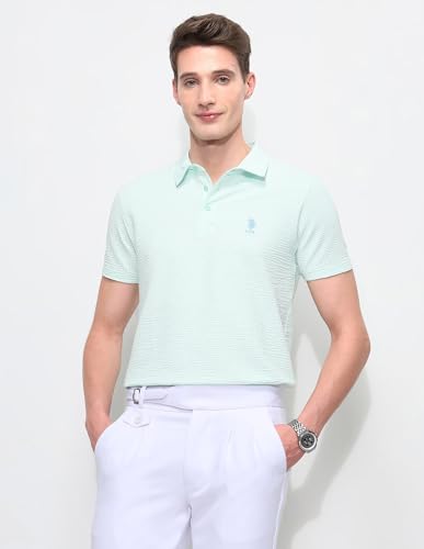 Image of U.S.Polo Association Men's Textured Slim Fit Polo Shirt