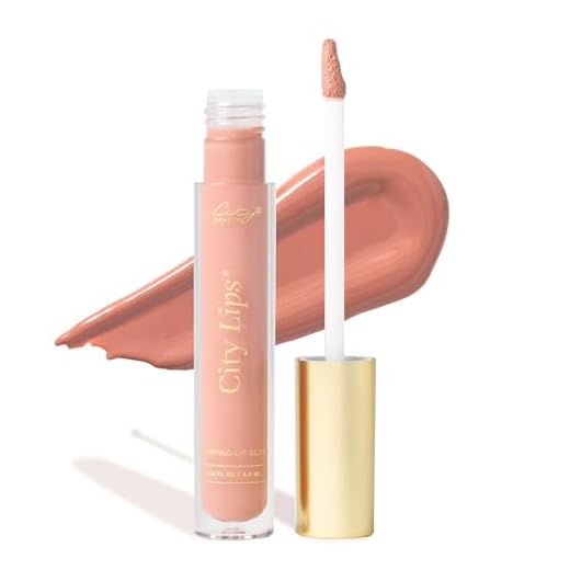 City Beauty City Lips - Plumping Lip Gloss - Hydrate & Volumize - All-Day Wear - Hyaluronic Acid & Peptides Visibly Smooth Lip Wrinkles - Cruelty-Free (Pink Nude)