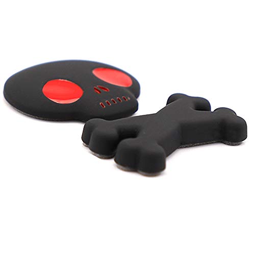 2X New Ghost Skull Head Skeleton Bone Emblem Badge Accessories For Car/Motorcycle Fender/Trunk/Lid/Rear Windshield/Fuel Tank Cap Nameplate Decorative (Black) #TOP2