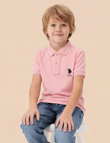 Image of U.S. Polo ASSN. Kids Polo T Shirt for Boys - 100% Cotton, Embroidered Logo, Kids Polo T Shirt for Boys