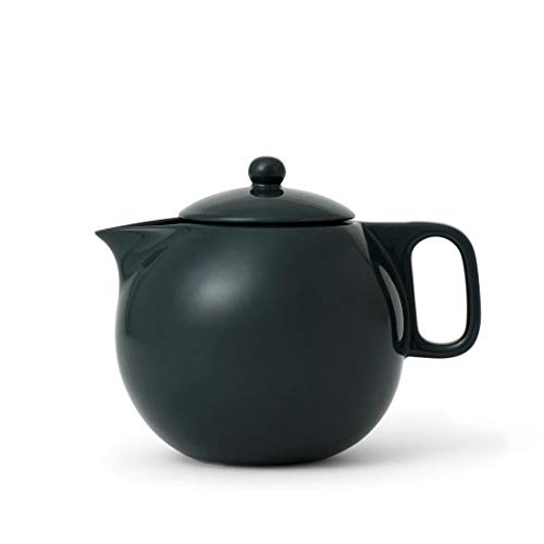 Viva Scandinavia Théière en porcelaine avec couvercle et infuseur thé, thé en vrac, thé à feuilles, bec anti-gouttes, 1.0 L, Noir V76039 Cover