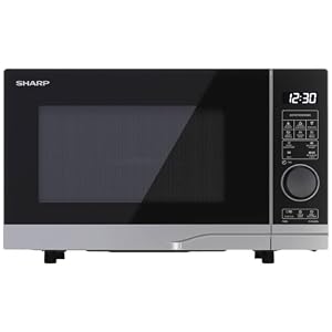 Sharp YC-PG204AE-S 2 in 1 Mikrowelle 20L, Silber, 700W, 900W Grill, Halbdigitale Steuerung, Freistehend