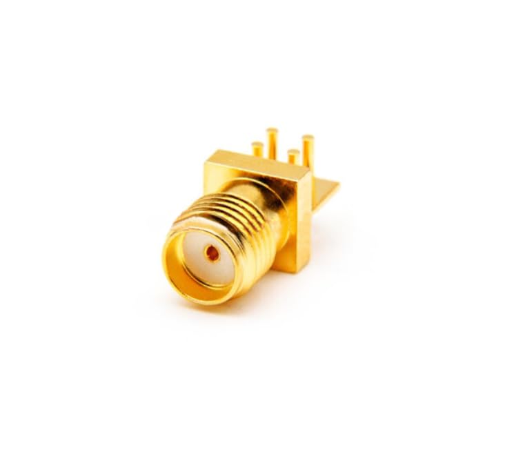 Connecteur RF SMA femelle coudé anti-perte de signal en laiton doré DC-18G pour panneau PCB