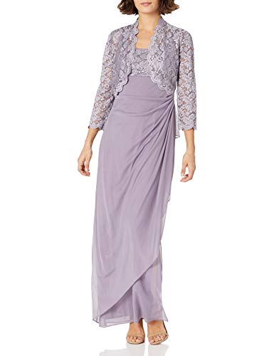 Alex Evenings Women's Empire Waist Bolero Jacket Dress (Petite and Regular Sizes), Pure