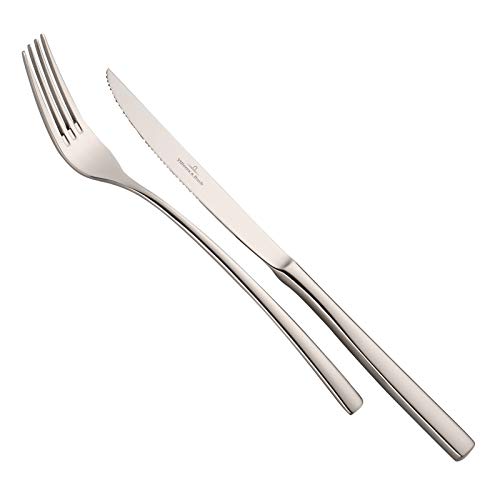 Villeroy & Boch Piemont posate da bistecca pezzi. Lavabile in Lavastoviglie. Acciaio inox 18/10