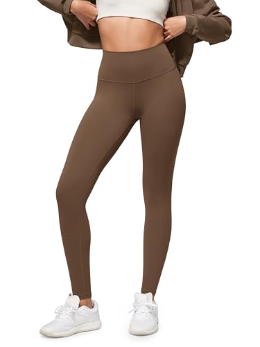 ODODOS Buttery Soft Lounge Yoga Leggings for Women Full Length 28" High Waist Yoga Pants, Brunette, XX-Large