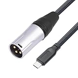 HUALEU 6.6FT USB C to XLR Male Output Audio Cable,USB C to Mixer XLR Male Cable,USB Type-C 24Bit/96Khz Digital Audio Cable for Mixers,Speakers,Power amplifiers