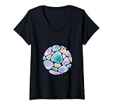 Figuras geométricas circulares Camiseta Cuello V