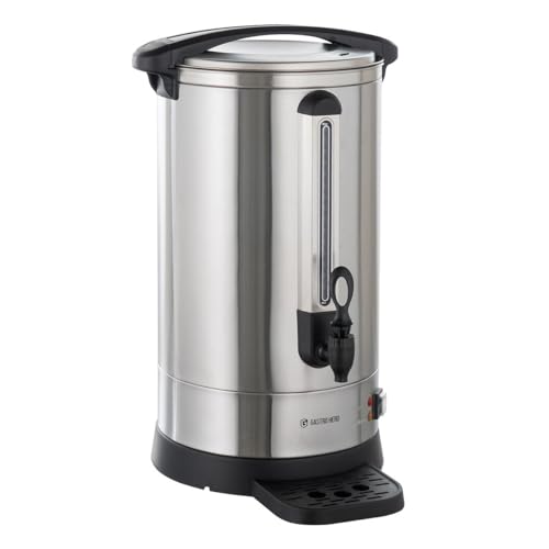 GastroHero Kaffeebereiter 18 2 Liter I Edelstahl Perkolator 121 Tassen Kapazität Edelstahlfilter Überhitzungsschutz Zapfhahn & Wasserauffangschale