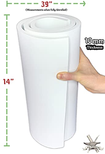 Espuma EVA Cosplay - 10 mm (1 mm a 10 mm) - Branco ou Preto - Folha de 35.6 cm x 99.1 cm - Espuma de