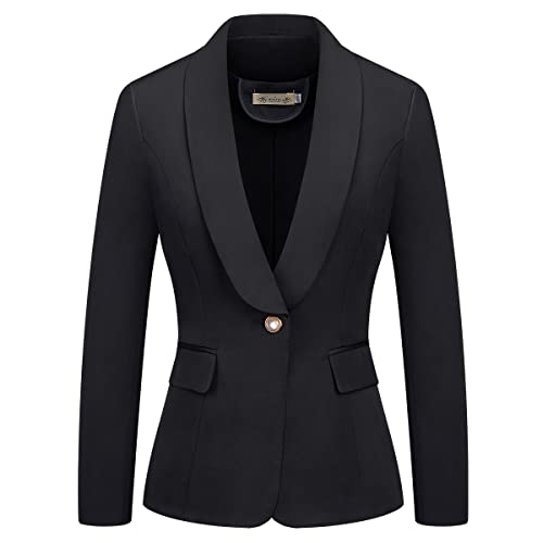 MODFUL Women's 2 Piece Business Suit Set One Button Solid Color Blazer Trouser Suit2