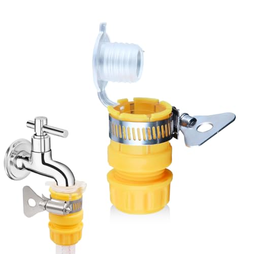 Image of HASTHIP Universal Water Tap Connector, 4 /6 Point Faucet Connecto, ABS Tap Adapter - Anti Leakage Faucet Connector - Tap Connector for Water Pipe - Quick Release Faucet Connector for Water Faucet