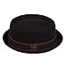 DASMARCA Mens Wool Felt Stingy Brim Porkpie Retro Hat - Leo Black XL