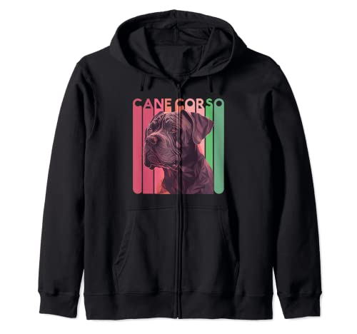 Cane Corso Retro Mama Dog Papa Mom Dad Lover Italian Paw Sweat à Capuche