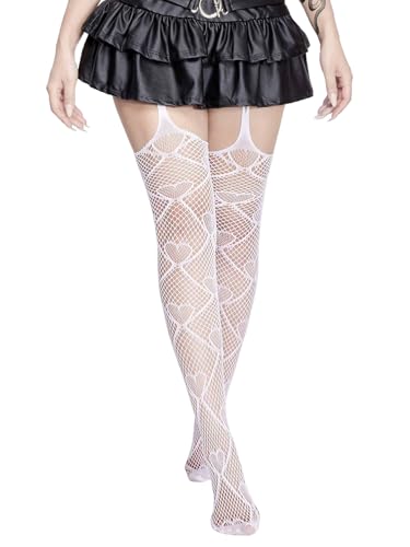 Women's Heart Print Lace Tights, Lace Stockings, High Waist Lace Leggings, Suspender Pantyhose2