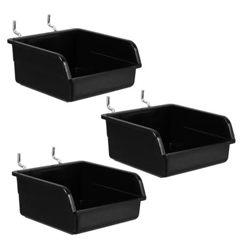 Mipcase 3pcs Heavy-duty Pegboard Storage Box Garage Organizer Bin for Nuts Bolts Tools Plastic Pegboard Containers