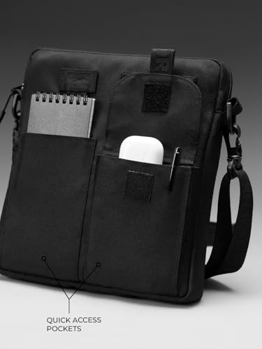 Image of The Souled Store Raven Sling Bags | Premium Polyester Matty Crossbody Bag | Compact Messenger Rucksack with Water-Resistant Lining & 11 inch iPad Sleeve for Men & Women