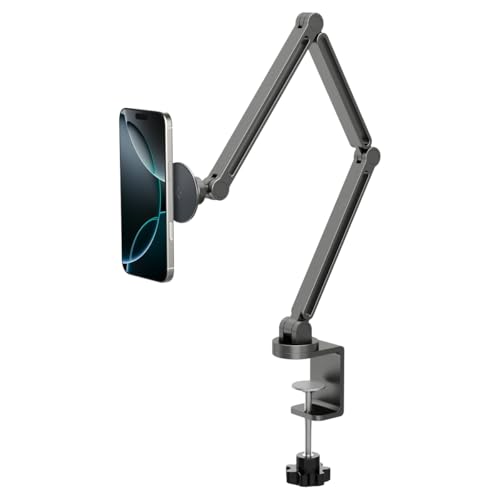 Spigen MagSafe�Ή� �X�}�z�z���_�[ �}�O�l�b�g�� �X�}�z�X�^���h 360°��] �p�x�����\ �����^�b�v�E�N�����v�E�}�O�t�B�b�g AMP09694 (�X�y�[�X�E�O���[)