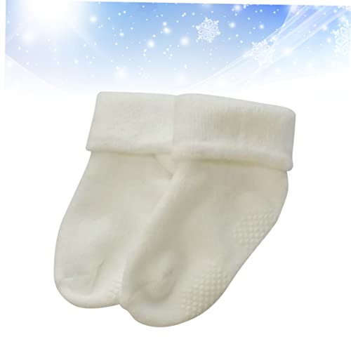 Socks for Socks for Boys and Newborn Cotton Sole Girl Child Thicken White2