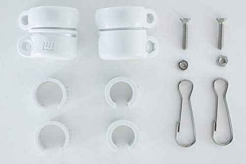 Locc Marine Products 1/2" Flag Mounting Rings That Rotate 360 Degrees; Includes Stainless Steel Flag Clips - Fits A Antenna, Pole Or Rod With An Outer Diameter That Is Between A 1/4" To 1/2" (White) #TOP1