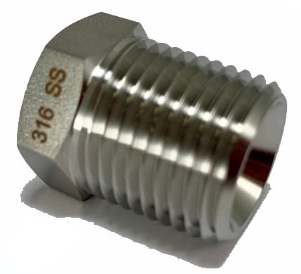 316 Edelstahl 1/2 Zoll NPT Außengewinde Sechskant-Endstopfen für Luft, Flüssigkeit, Wasser, Öl oder Hydraulik Armaturen - Industrielle Luftwerkzeug-Schlauch oder Rohranschlüsse 316SS Cover
