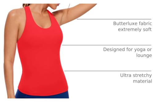Image of CRZ YOGA Butterluxe Racerback Tank Tops | Light Support, Built in Bra, Removable Pads, Yoga, Extremely Soft, Scoop Neck, for Women
