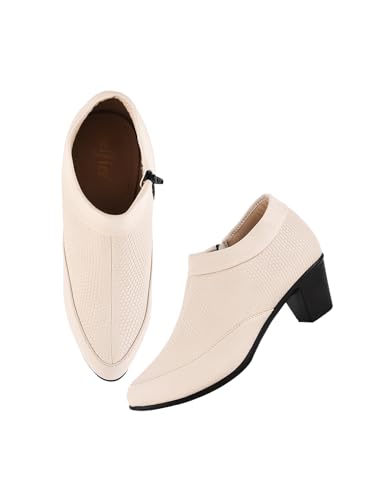 Image of TRYME and Stylish Stunning Block Heel Extra Cushion Inner Sole Boots with Zip Look for Womens and Girls