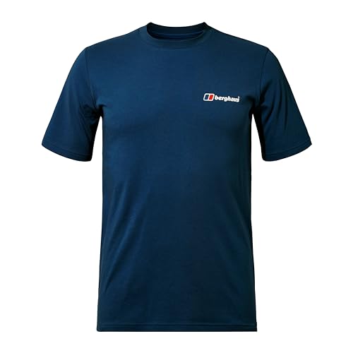 Berghaus Men's Organic Front & Back Classic Logo T-Shirt, Murky Marine, XL