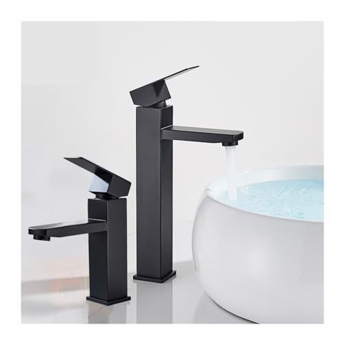 Mitigeur de salle de bain noir mat court pour installation sur comptoir