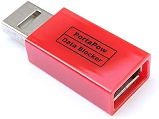 PortaPow 3rd Gen Data Blocker (Red) - Protect Against Juice Jacking