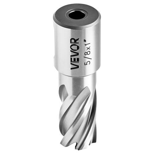VEVOR Annular Cutter Set, 5 pcs Weldon Shank Mag Drill Bits Kit, 1" Cutting Depth, 5/8" Cutting Diameter, HSS, 3 Drill Bits with 2 Pilot Pins and 3 Plastic Cases, for Magnetic Drills, Steel, Aluminum by VEVOR - Used condition - Image 3